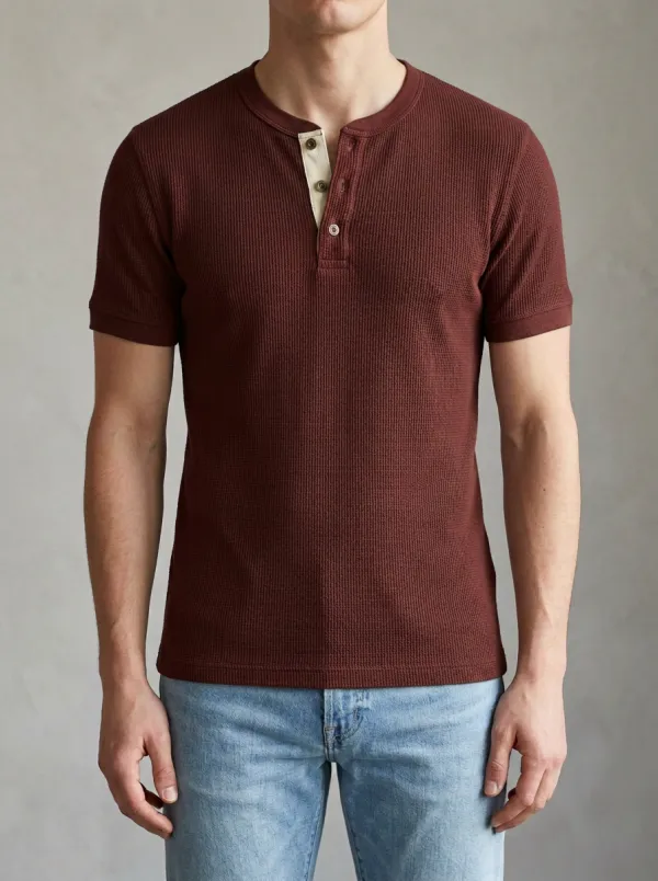 Refined Clean-Line Men's Short-Sleeve Henley Shirt