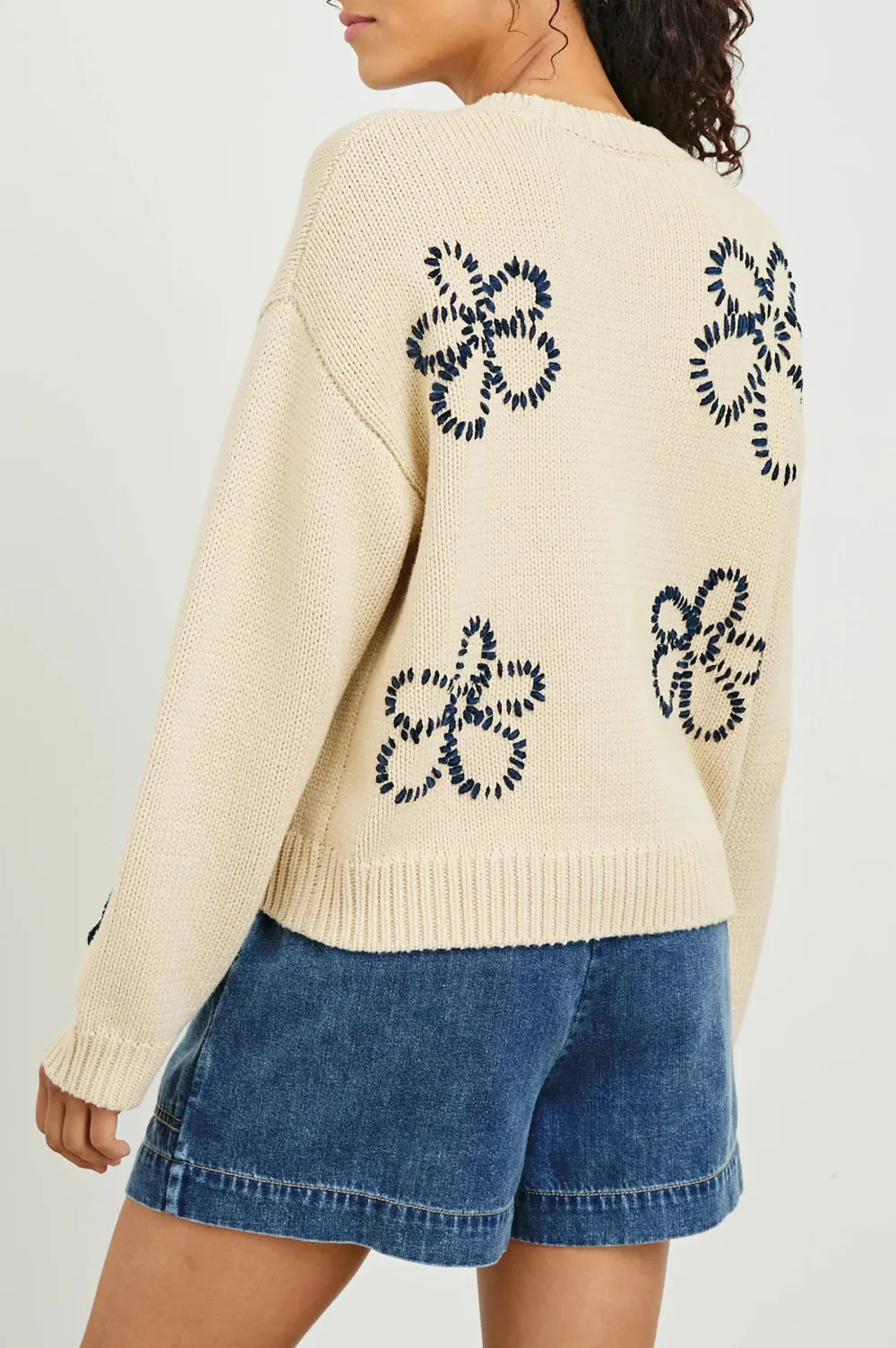 Cute Floral Embroidery Sweater