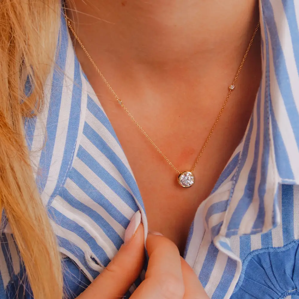 Classic Diamond Solitaire Pendant Necklace