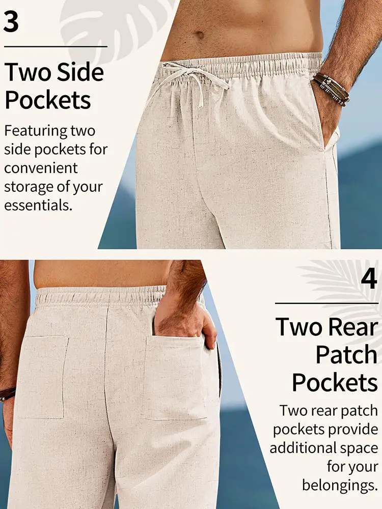 Sumer Linen Blend Beach Yoga Trousers Pants