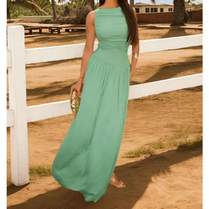 Everyday Ruched Sleeveless Maxi Dress
