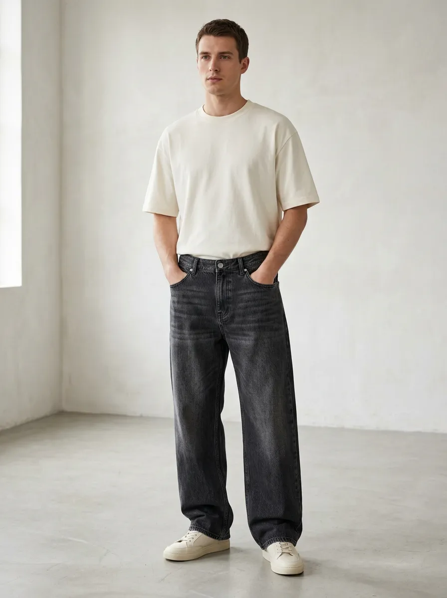 Everyday Denim Straight Fit Relaxed Fit Men's Essential Denim Jeans