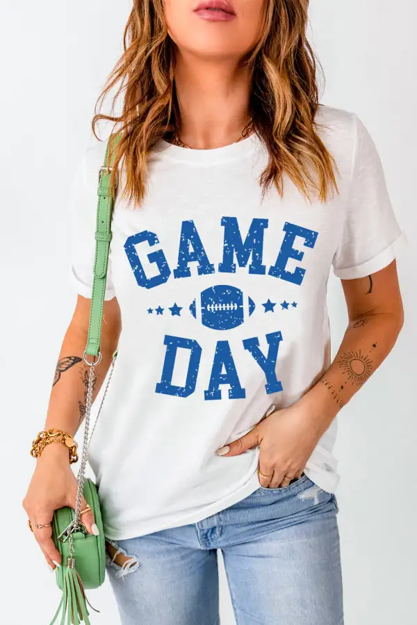 White Game Day Rugby Football