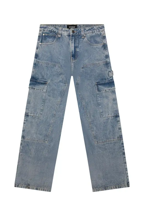 Men's Baggy Fit Cargo Carpenter Denim Jeans