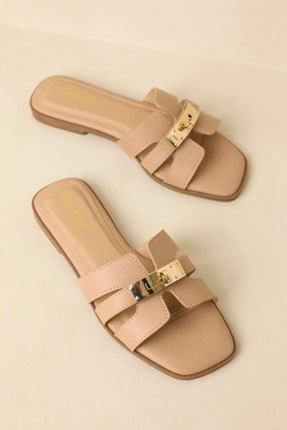 Softened Faux Leather Leather Sandals