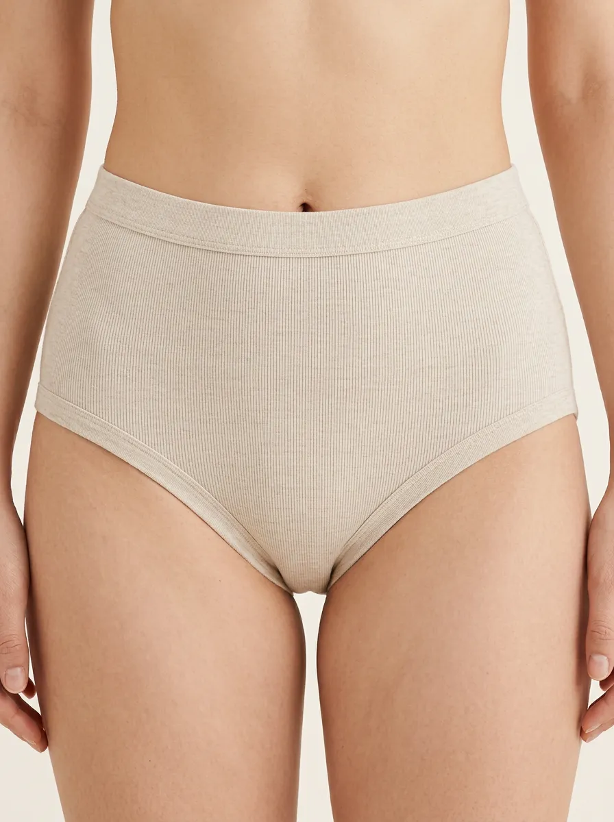 Women's Classic High-Waisted Ribbed Panties