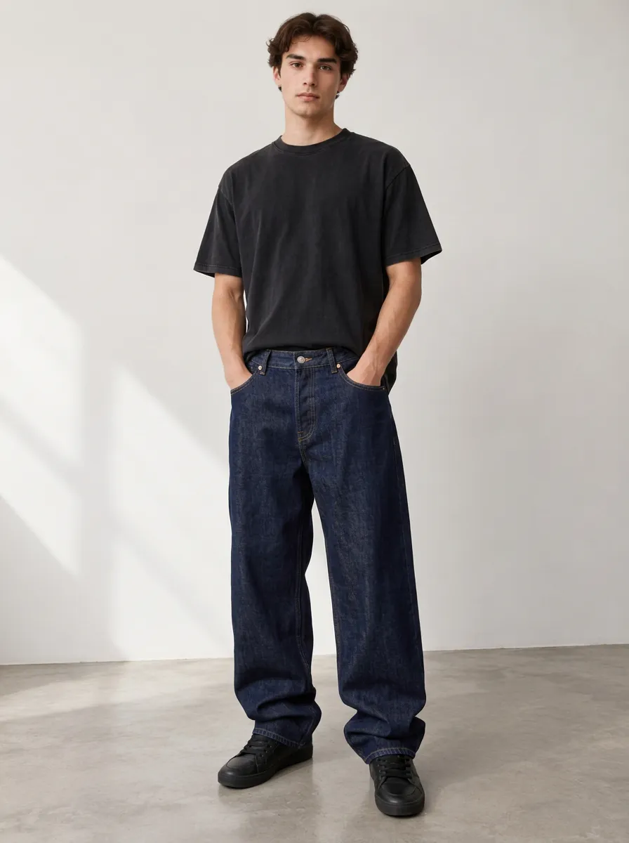 Modern Denim Straight Fit Relaxed Fit Men's Essential Denim Jeans