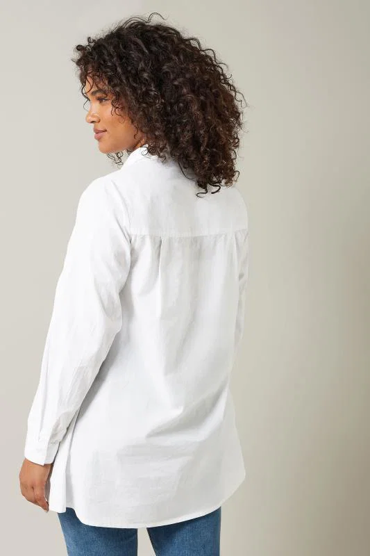 White Embroidered Floral Shirt detail 2