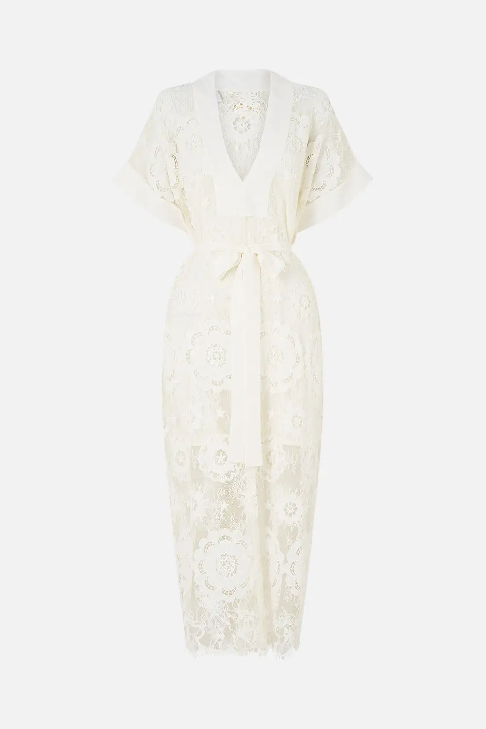 V-Neck Kaftan with Tie Waist Lace