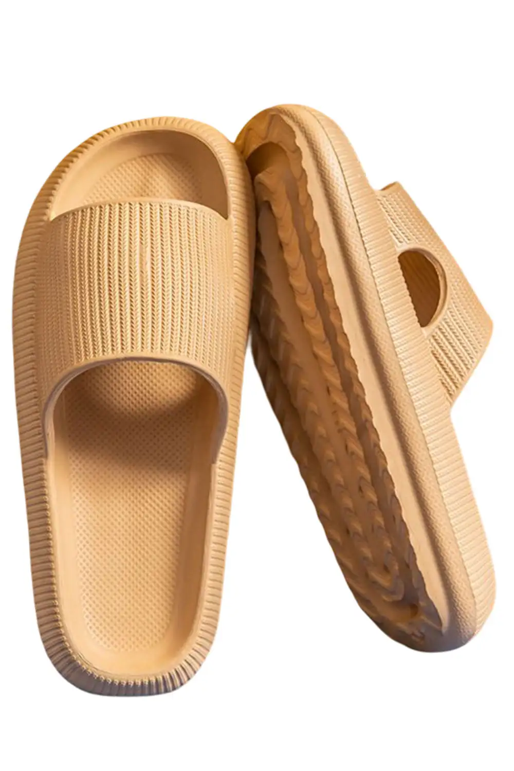 Hollow Out Thick Soled Slip On Slide Slippers