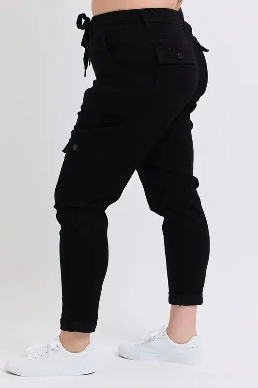 High Waist Cargo Cuffed Plus Joggers Jogger Pants