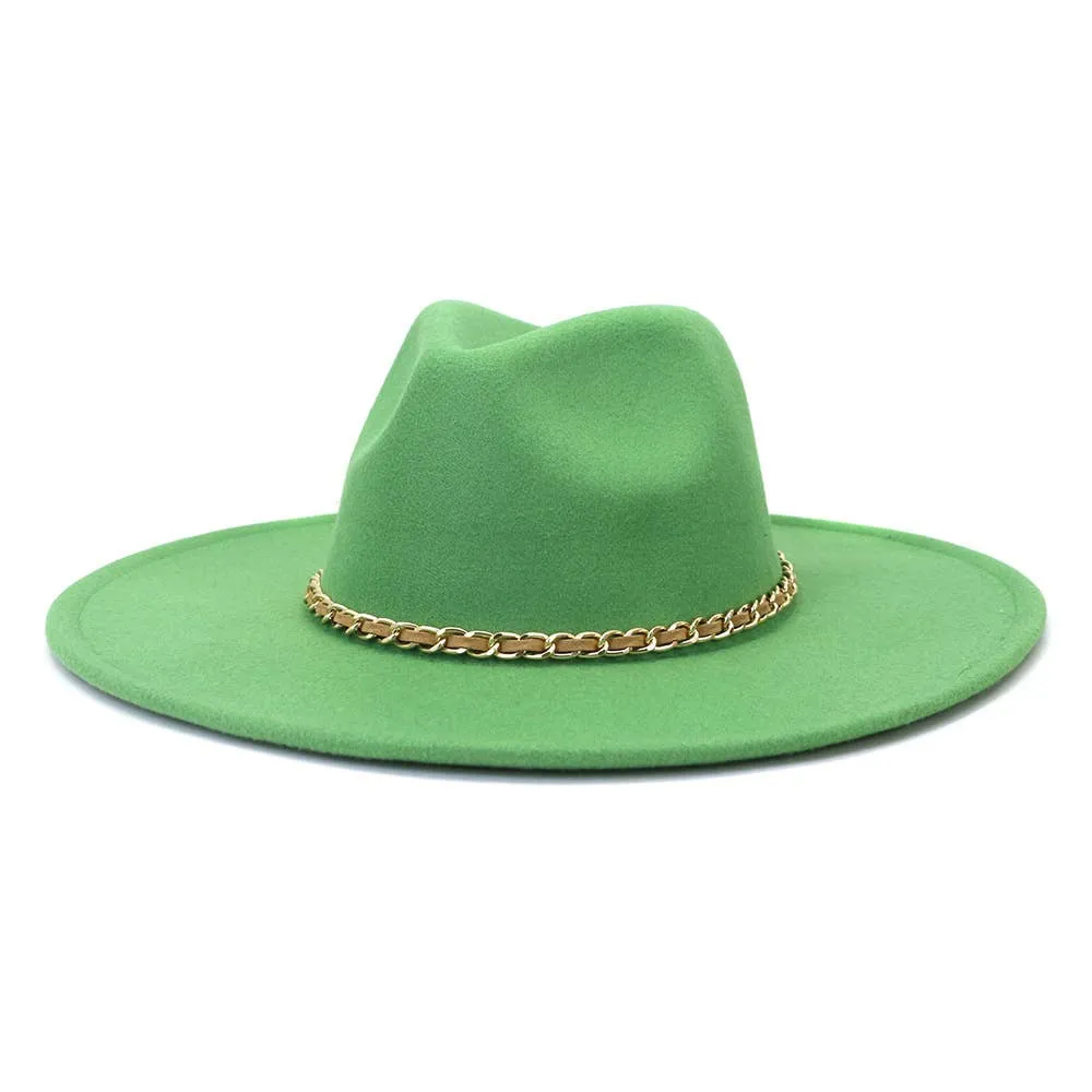 Camel Chain Big Brim Peach Heart Top Hat