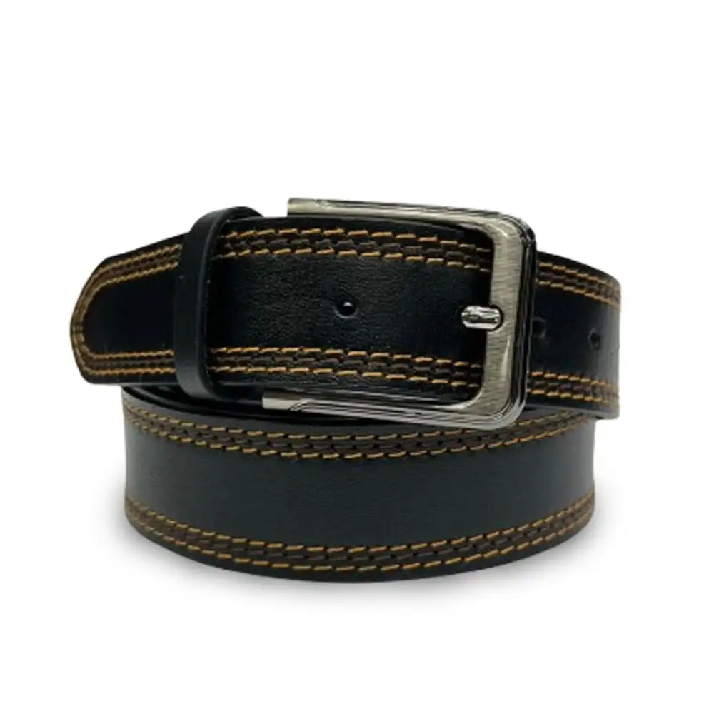 Double Stitch Leather Waist Belt