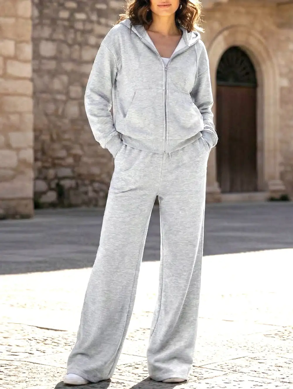 Sports Hoodie Jacket Pants Set