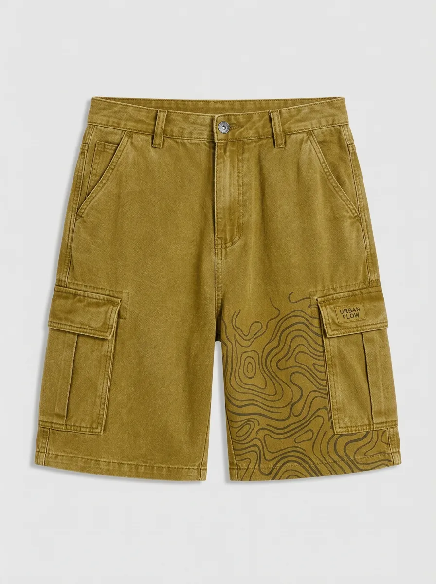 Cargo Topographic Graphic Men's Cargo Shorts