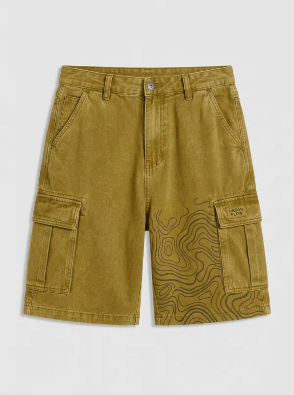 Cargo Topographic Graphic Men's Cargo Shorts