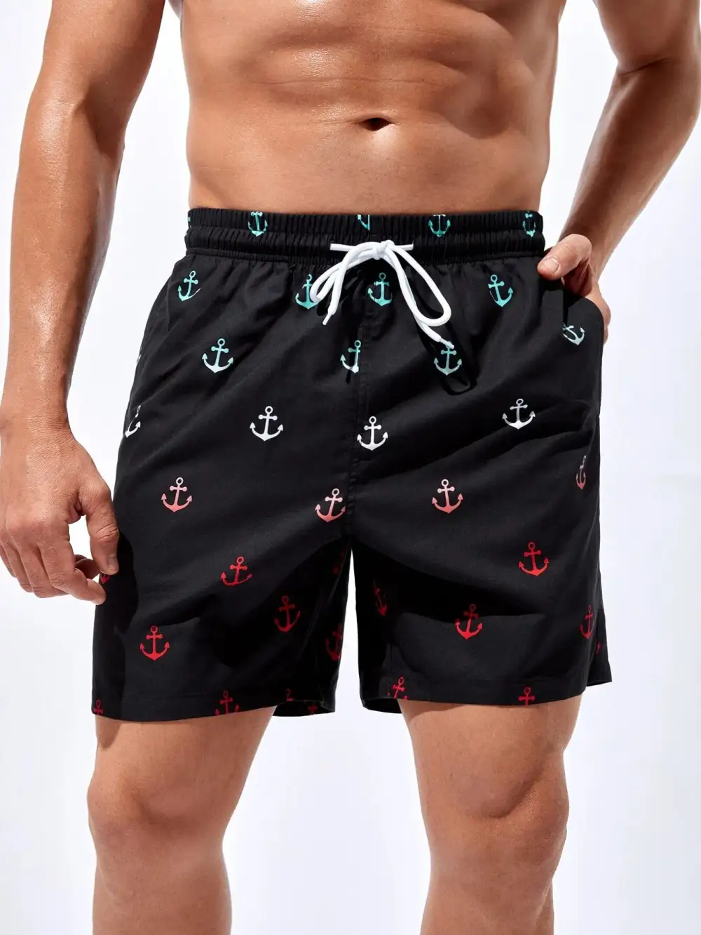 Men's Stylish Anchor Swim Trunks