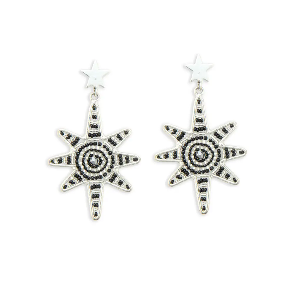 Graceful Polished Celestial Star Beaded Earrings