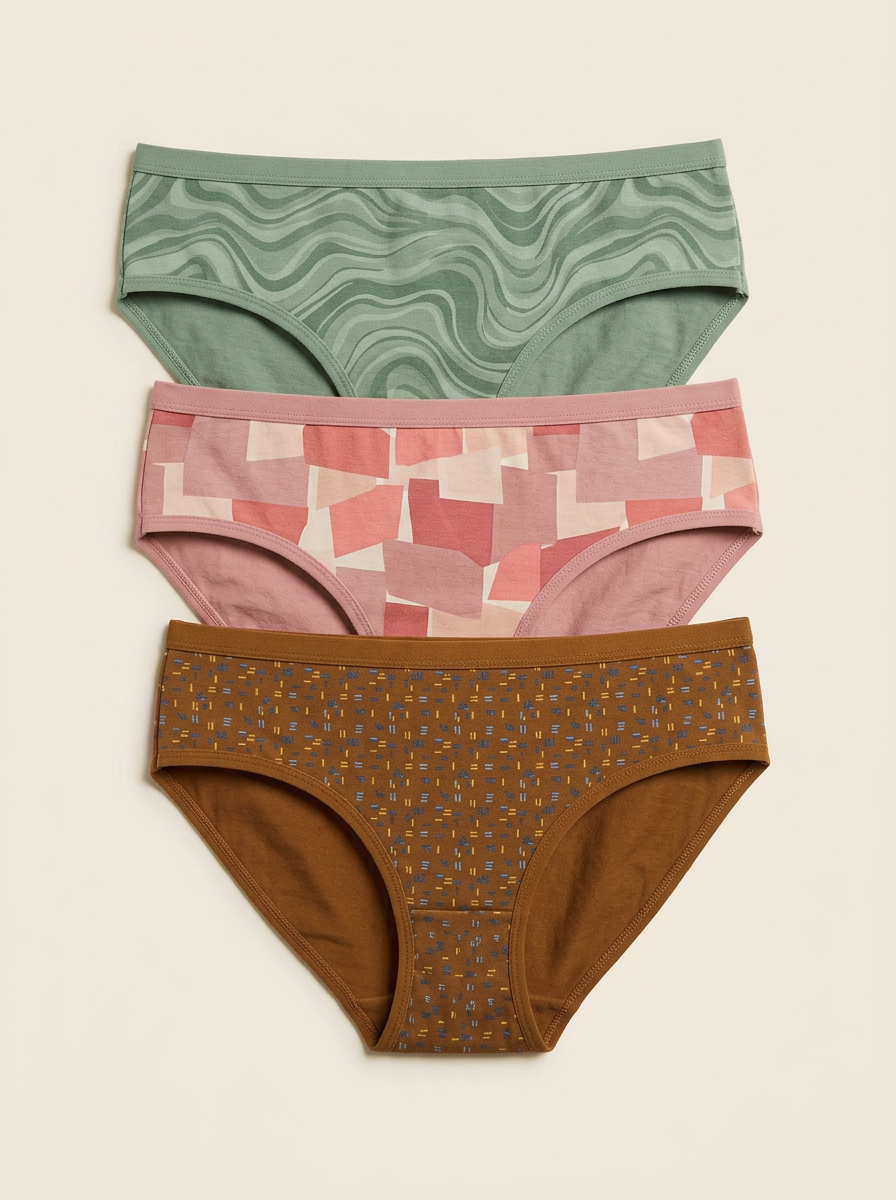 Women's Abstract Geometric Pattern Three-Pack Briefs