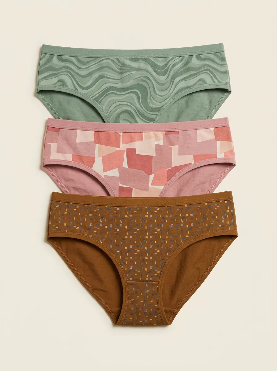 Women's Abstract Geometric Pattern Three-Pack Briefs