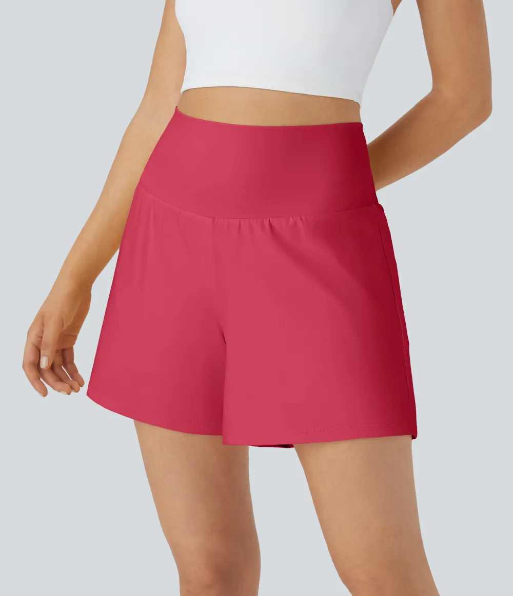 2026🔥 UK Super High Waisted Back Pocket & Side Hidden Pocket 2-in-1 Yoga Shorts