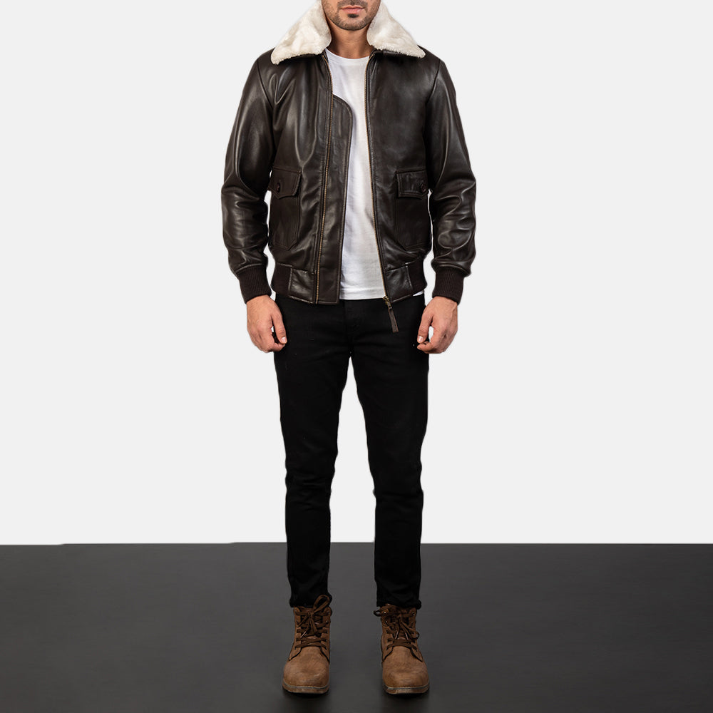 Men's Classic Refined Bomber Leather Jacket