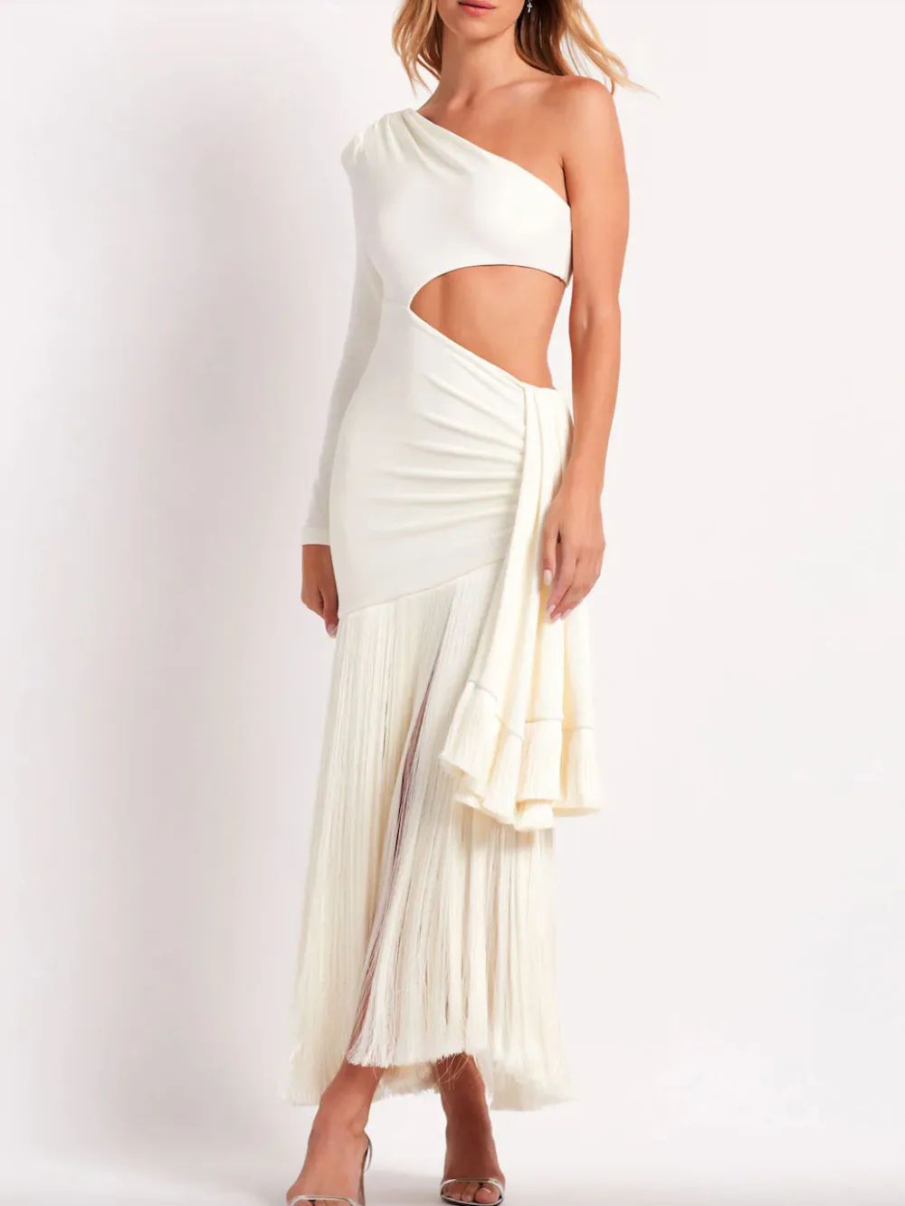 Cutout Fringe Maxi Dress