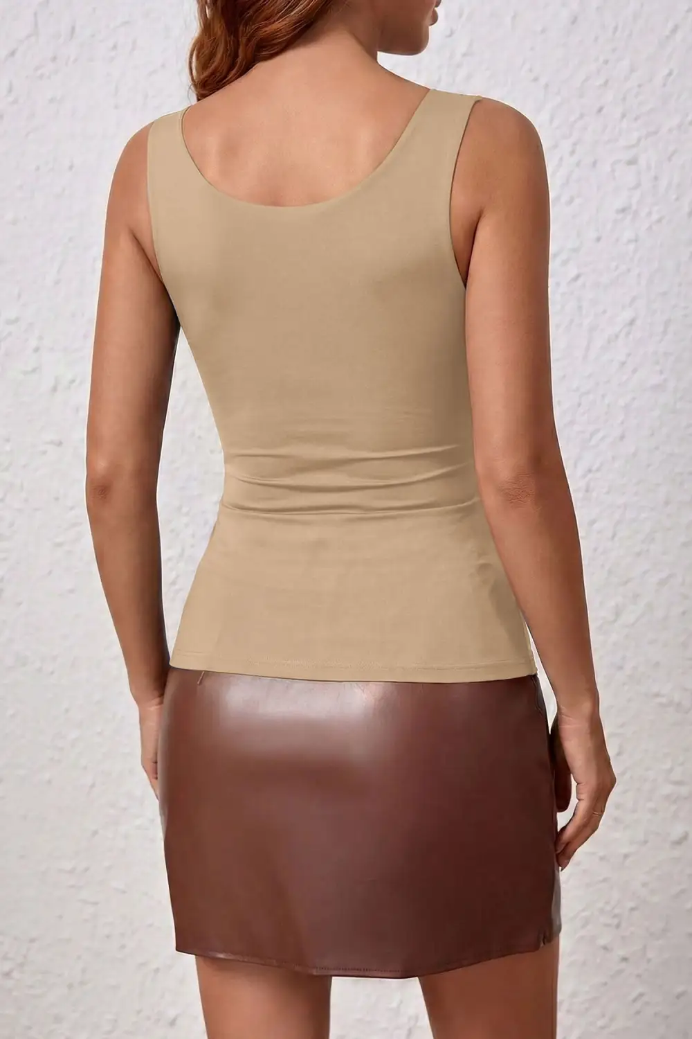 Wide Strap Splicing Athleisure Tank Top
