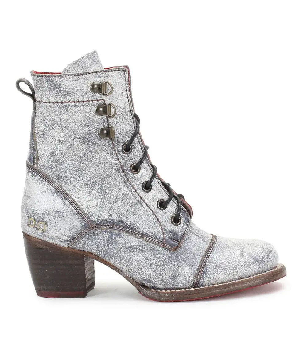 Cap-Toe Side-Zip Lace-Up Boots