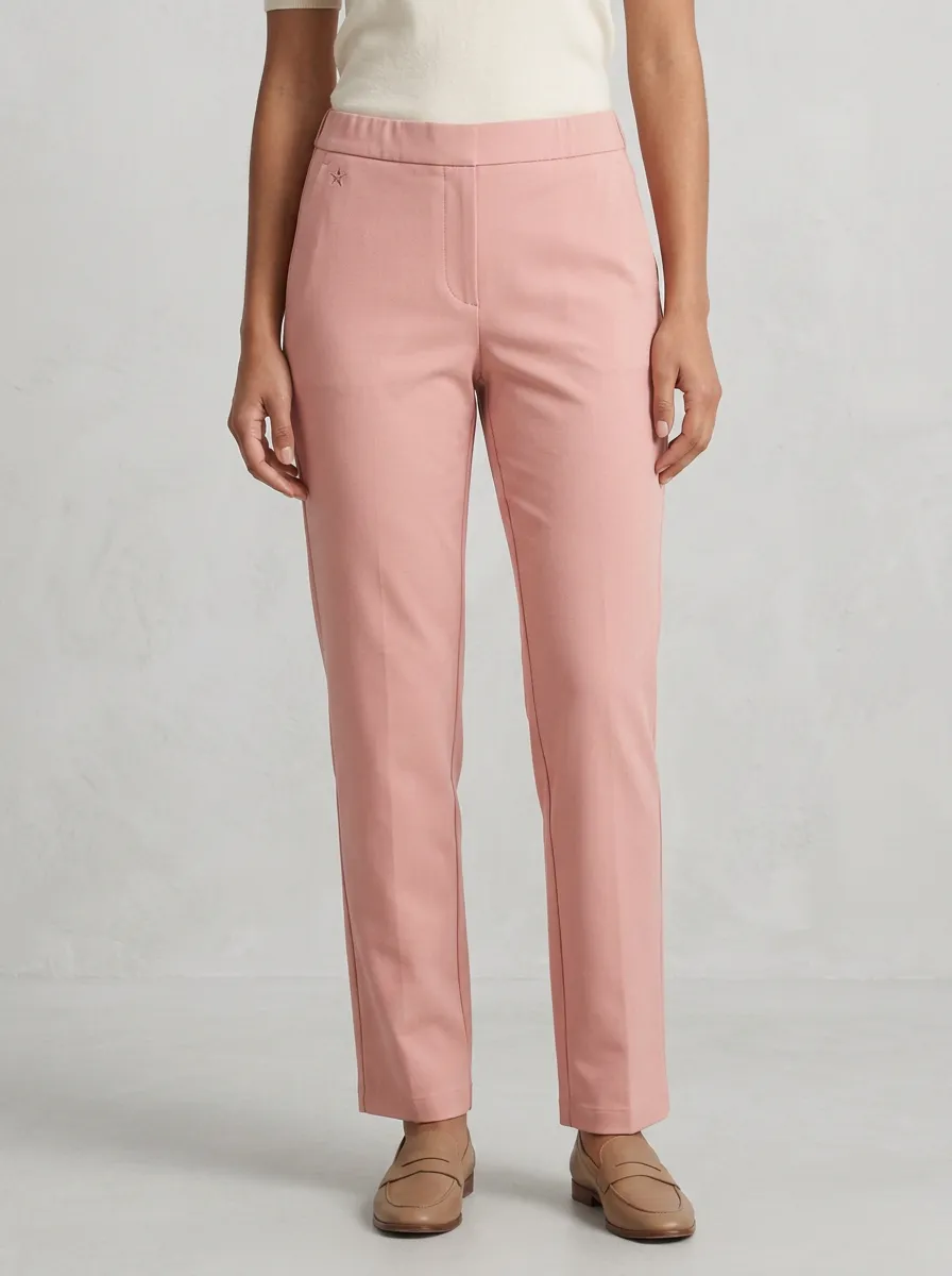 Women's Modern Everyday Stretch Mid Rise Straight Leg Pants