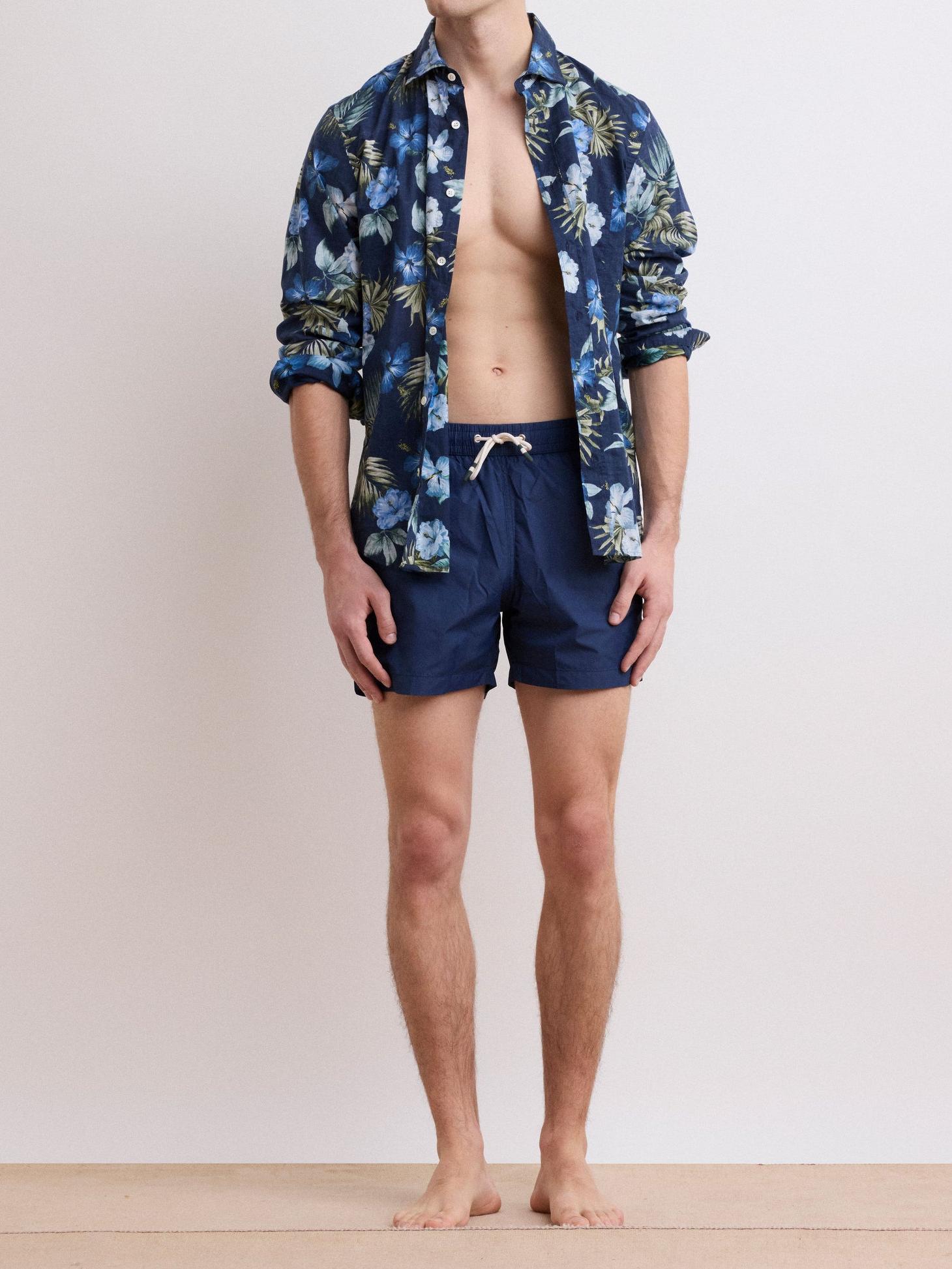 Loose Casual Comfortable Breathable Deep Blue Swim Trunks