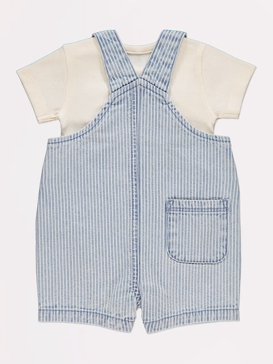 Striped Food Embroidered Dungaree Outfit detail 2