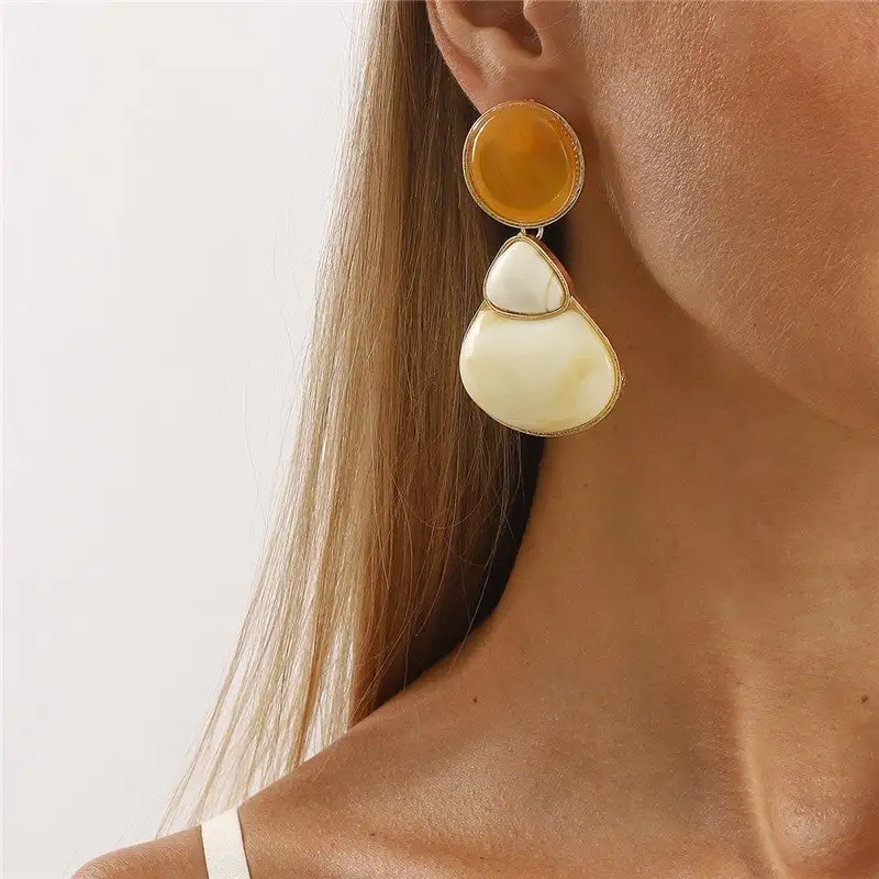 Vintage Geometric Triangle Statement Earrings