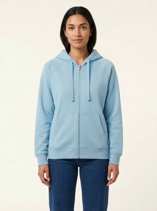 Women's Celestial-Circle Raglan Full-Zip Patch-Pocket Hoodie