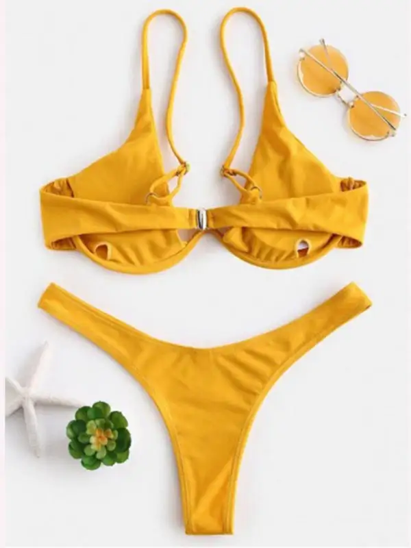 Clean Underwire Bikini Top Swim Set