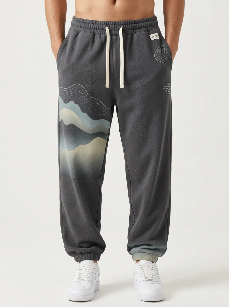 Unisex Abstract Alpine Landscape Sweatpants