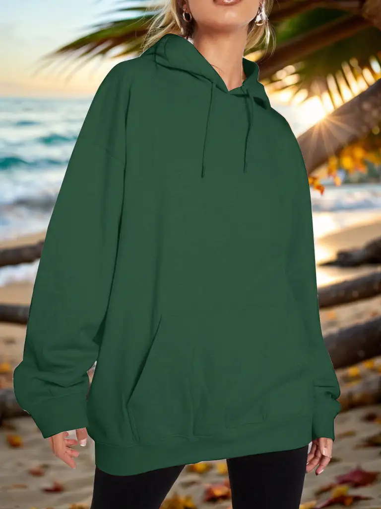 Refined Drawstring Pocketed Hoodie