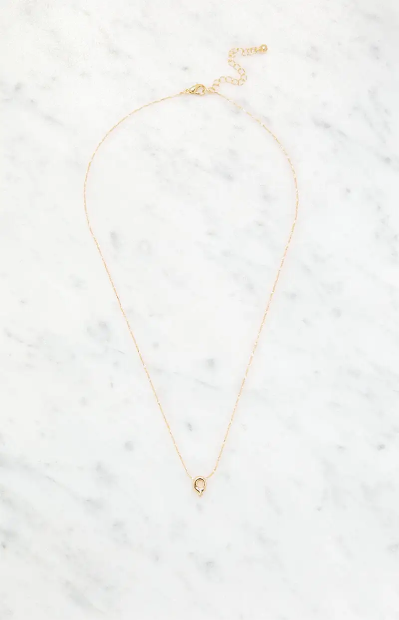 LA Hearts Q Initial 14K Gold Plated Necklace