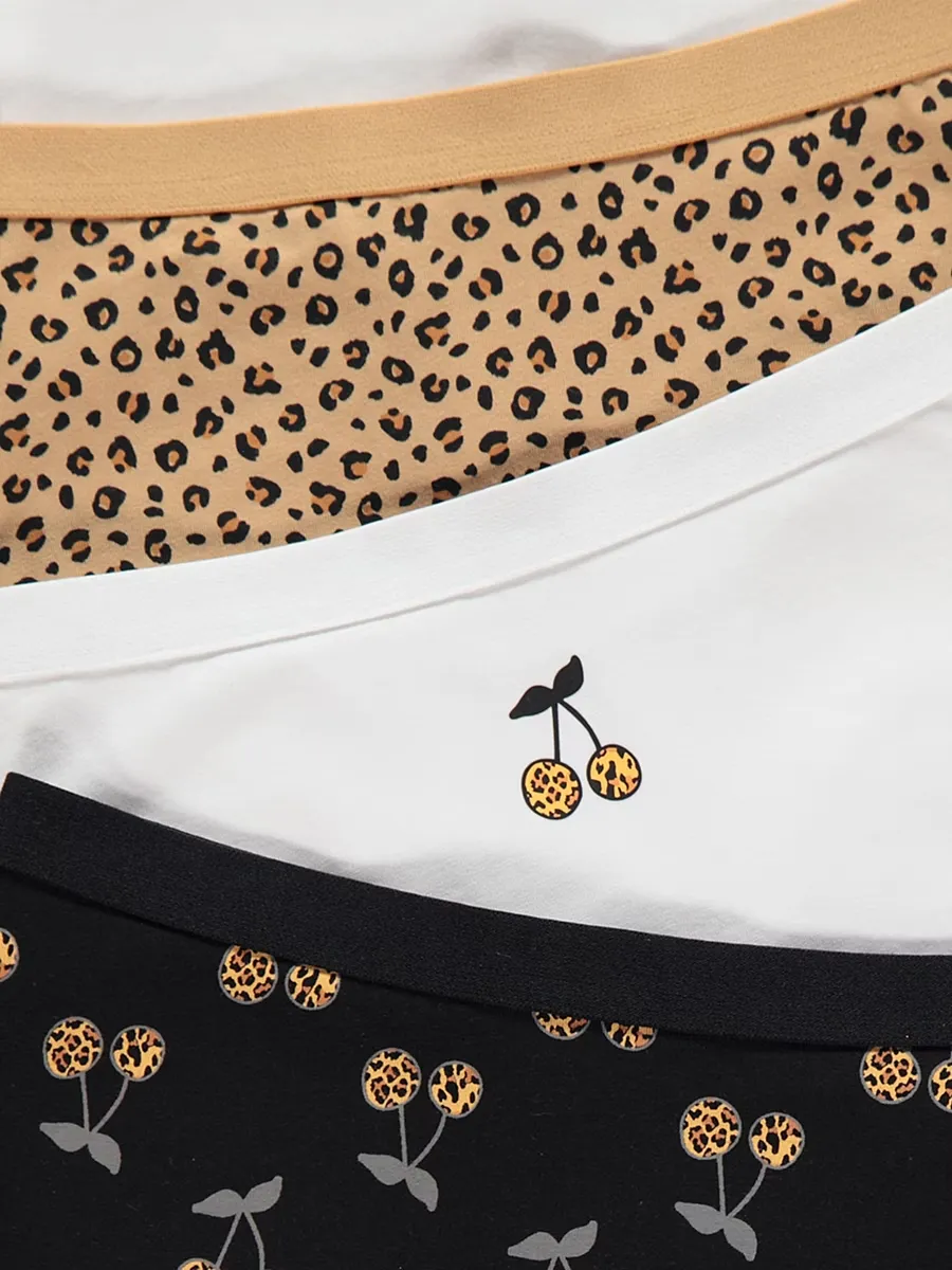 Animal Print Cherry Shorts 5 Pack