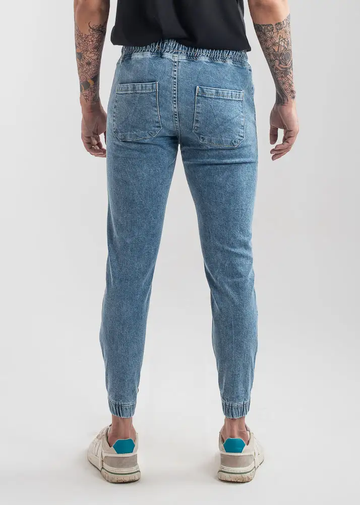 Stretch-Denim Banded-Cuff Jogger Jeans