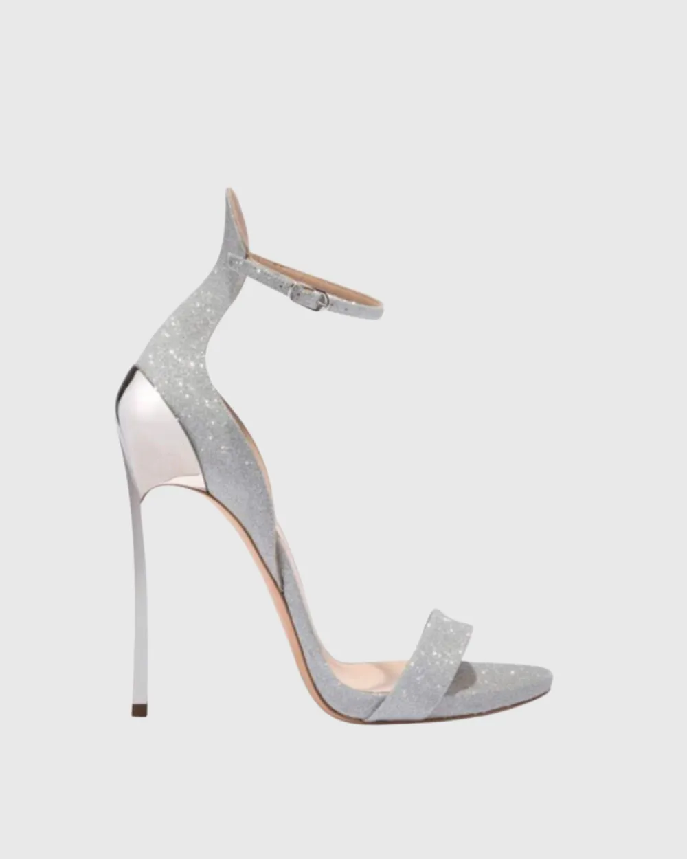 Glitter Strap Sandals in Silver