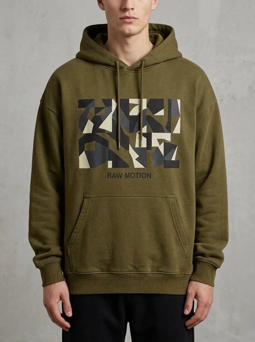 Streetwear Camo Geometric Men's Graphic Hoodie