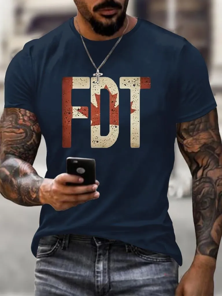 Men's Retro Canada FDT Print T-Shirt