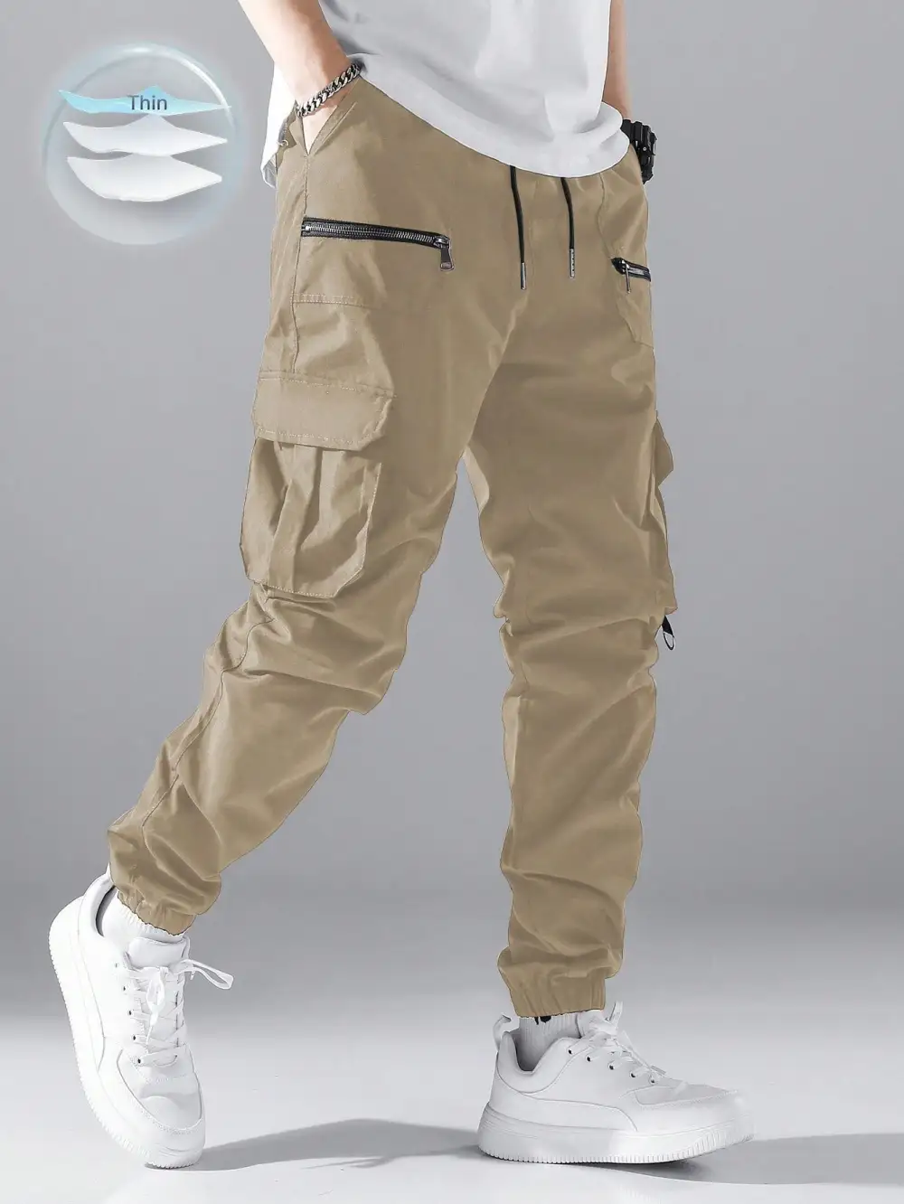 Men's Slim Cargo Pockets Cargo Pants