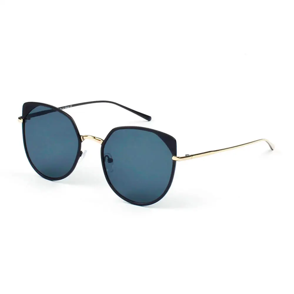 A Women's Flat Lens Metal Frame Sunglasses
