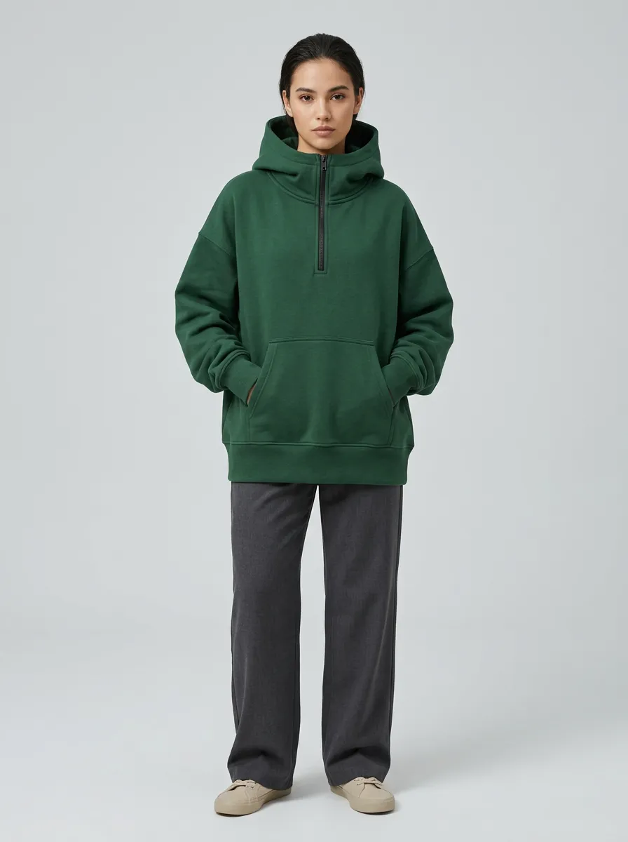 Modern Layer Quarter Zip Unisex Everyday Hoodie