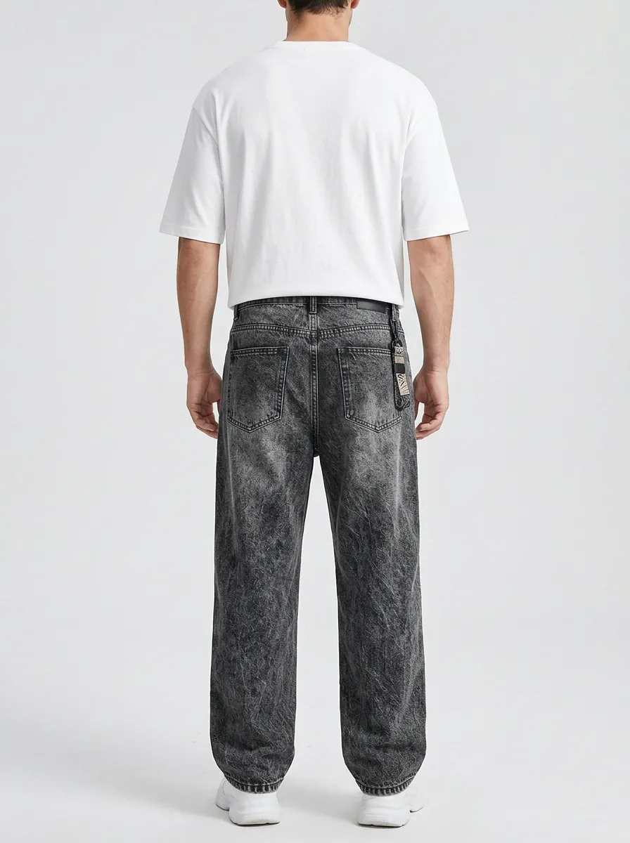 Unisex Streetwear Graffiti Loose-Fit Jeans