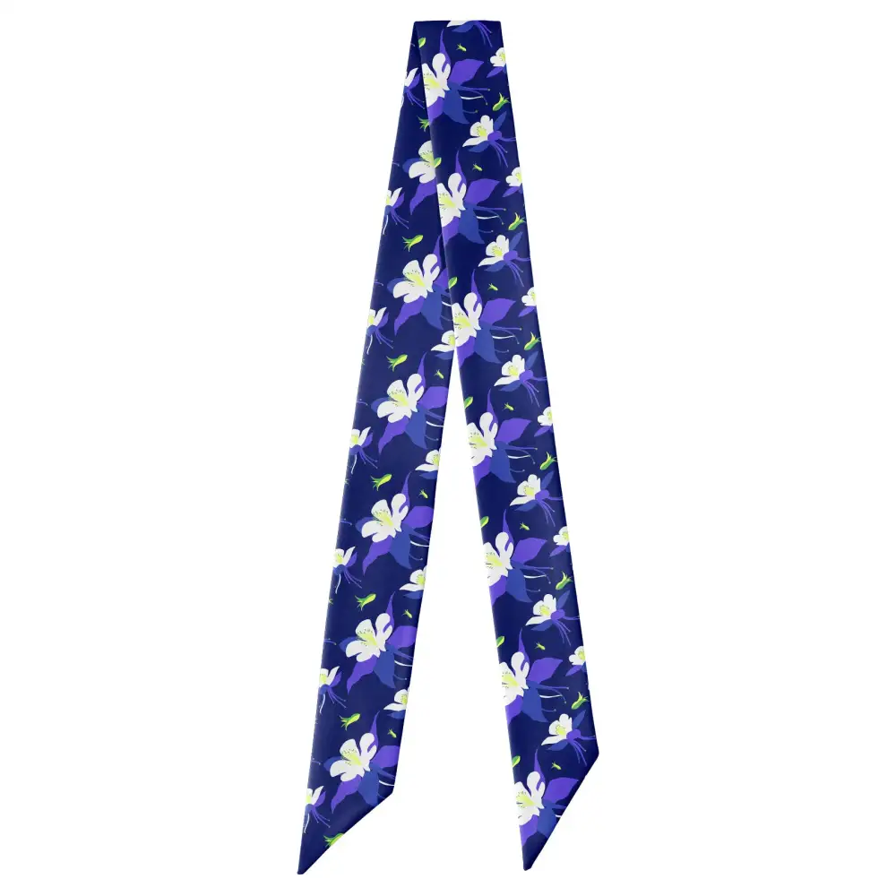 Columbine Floral Pattern Hair Scarf