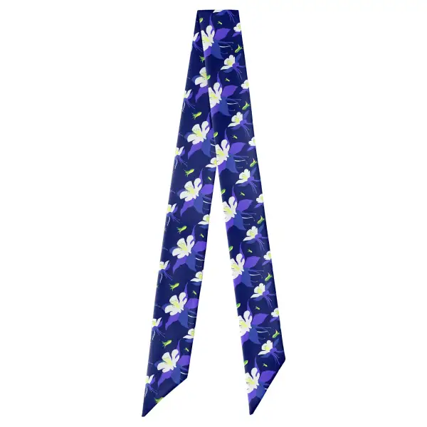 Columbine Floral Pattern Hair Scarf