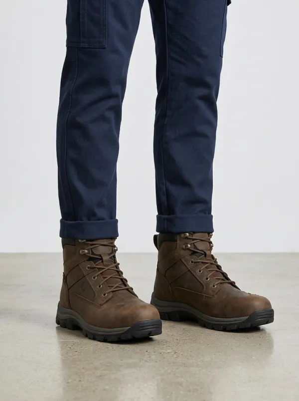 Men's Rugged Waterproof Graphic Detail Work Boots